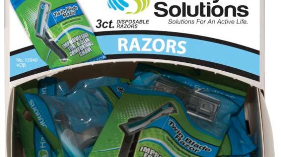 Razor Shave Blades 3 pk - 12 packs in Dispenser