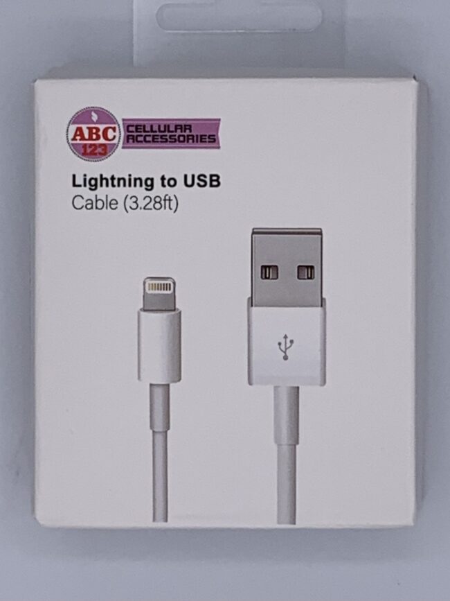 Lightening USB Cellphone Charger Cable for iPhone 5, 6, 7, 10, 11, 12, 13, 14.
