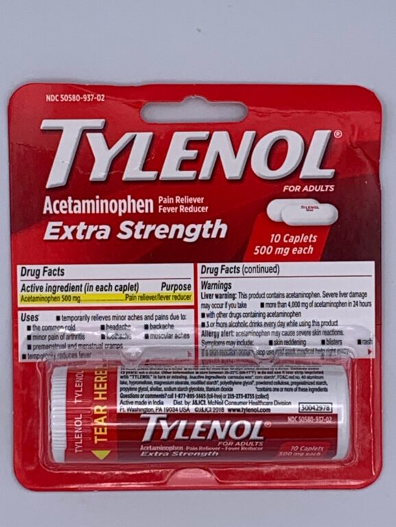 Tylenol 10 caplets (MSRP $6.99)