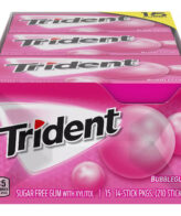 Trident Bubblegum Sugar Free Gum  (14 pieces, 15 pks.)