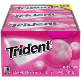 Trident Bubblegum Sugar Free Gum  (14 pieces, 15 pks.)