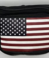 Fanny Packs - Black color with USA FLAG - Genuine Leather