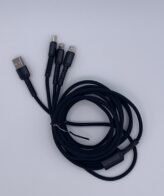 10' Feet Long Charger Cable + 3 in 1 Cellular Charging Points: Lightening for I Phones (C), Type C for Samsung (C) & Micro for all Other Brands.