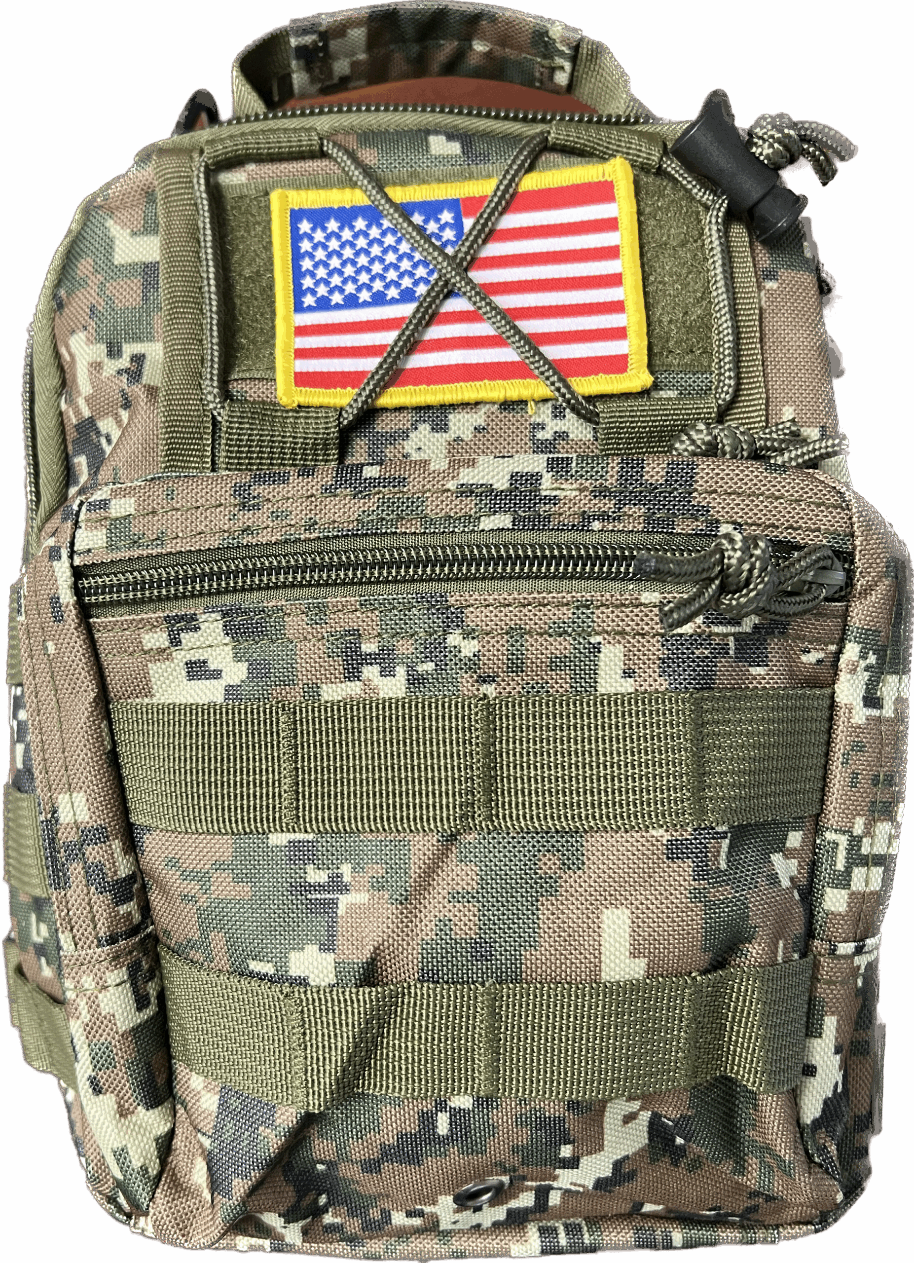 XL Messenger Bags Cross Body w/ Removeable Velcro USA Flag - Assorted Army & Camo Colors