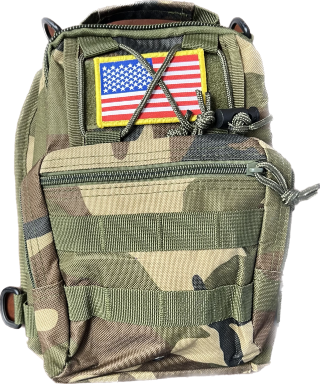 XL Messenger Bags Cross Body w/ Removeable Velcro USA Flag - Assorted Army & Camo Colors