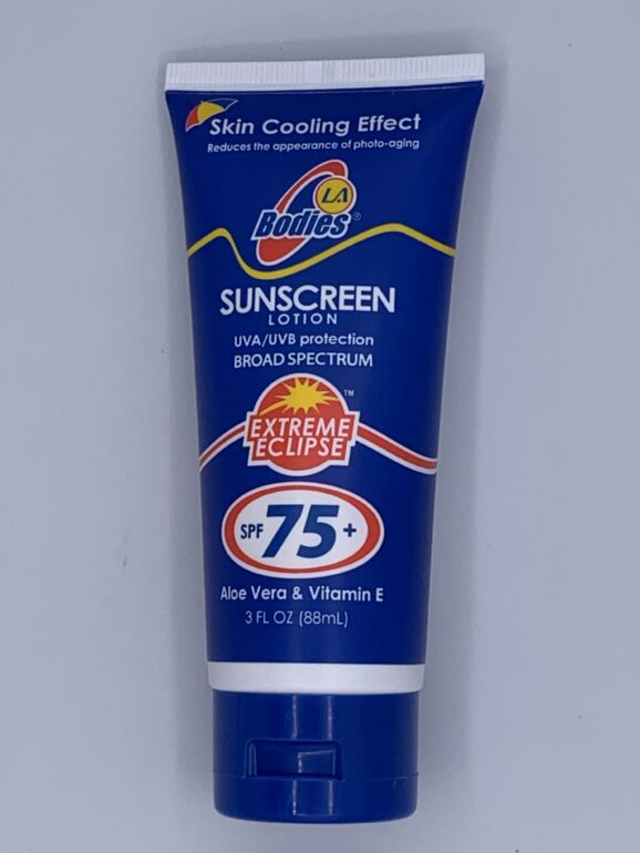Bodies LA Sunscreen SPF 75  3oz. Tube, Suntan Sun Tan