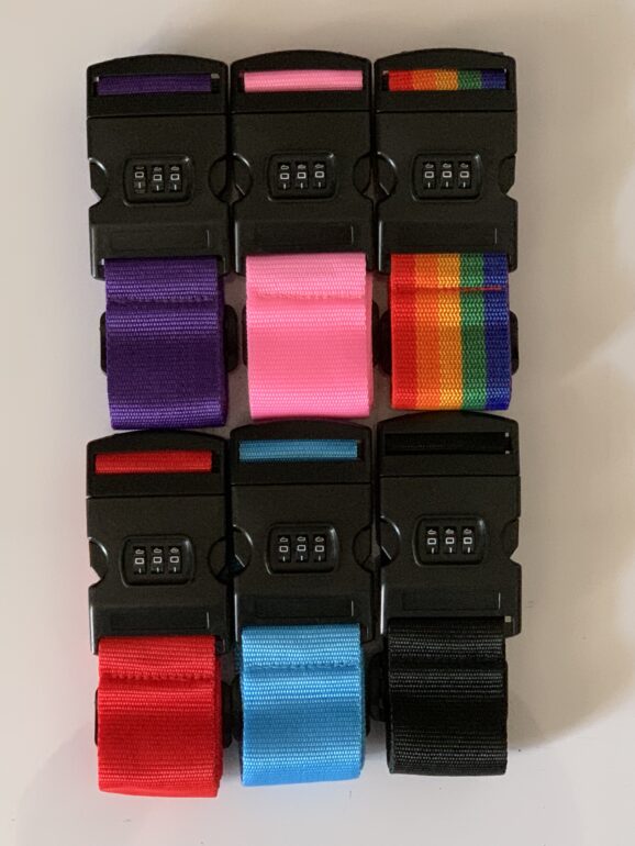 Luggage Strap with Combination Lock - 6 Asst. Colors