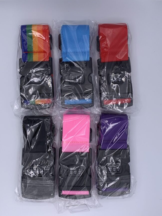 Luggage Strap with Combination Lock - 6 Asst. Colors