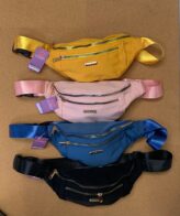 Fanny Pack Bright Poly - 4 Assorted Colors Black, Blue, Pink & Gold