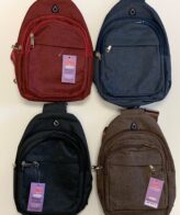 2 in 1 * Backpack & Cross Body Messenger Bag - 4 Assorted colors - Black, Navy, Khaki & Red.