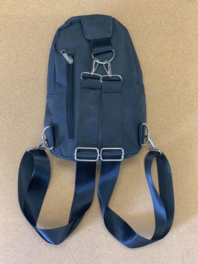 2 in 1 * Backpack & Cross Body Messenger Bag - Black Color