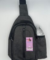Messenger Bags Cross Body w/Bottle Holder - Heather Black Color - Unisex