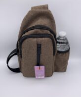 Messenger Bags Cross Body w/Bottle Holder - Heather Brown Color - Unisex