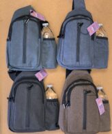 Messenger Bags Cross Body w/Bottle Holder - 4 Assorted Colors - Unisex