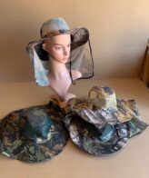 Jungle Hunting Hats Air Vented - Leaf Camouflage with Neck Shade   *   3 Asst. Colors