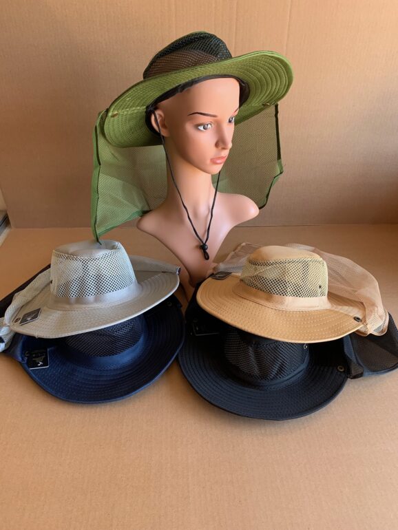 Jungle Hunting Hats Air Vented - Plain Solid Colors with Neck Shade   *   3 Asst. Colors