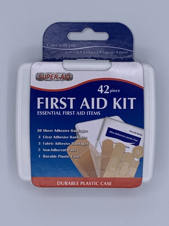 42 pc First Aid Kit in Plastic Box