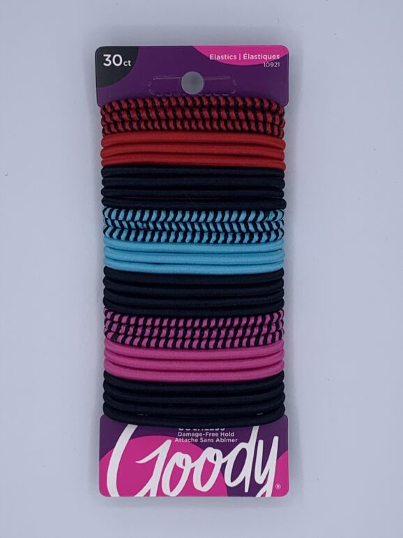 Goody's Brand 30 pc Assorted Color Elastics - No Metal - Ouchless