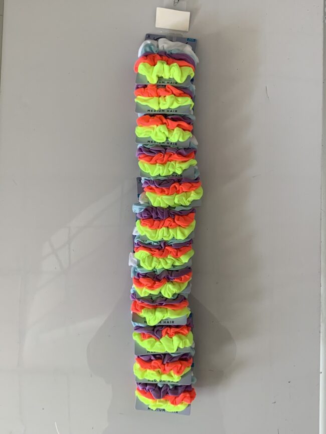 Goody - 5 pc Colorful Scrunchies - Ouchless No-Metal Elastics 12 pcs on a Clip Strip