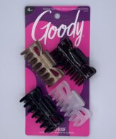 Goody - 4 Medium Claw Clips Rectangular - Asst Colors