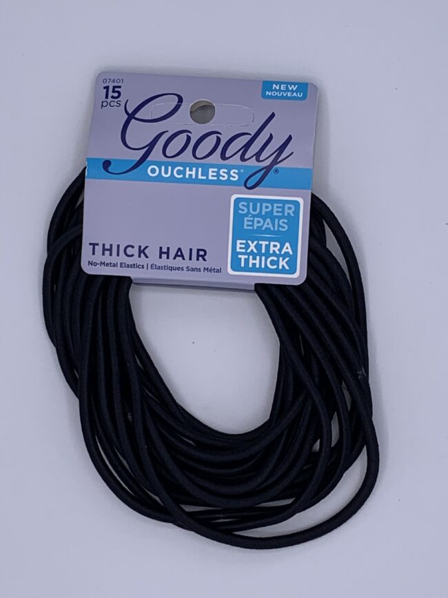 Goody - 15 Ouchless No-Metal Elastics Black Extra Long