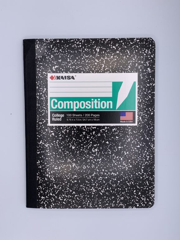 Composition Book 100 Sheets / 200 Pages Wide Ruled.