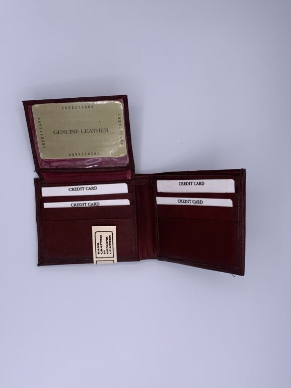 Bi-Fold Men's Leather Wallet - Burgundy