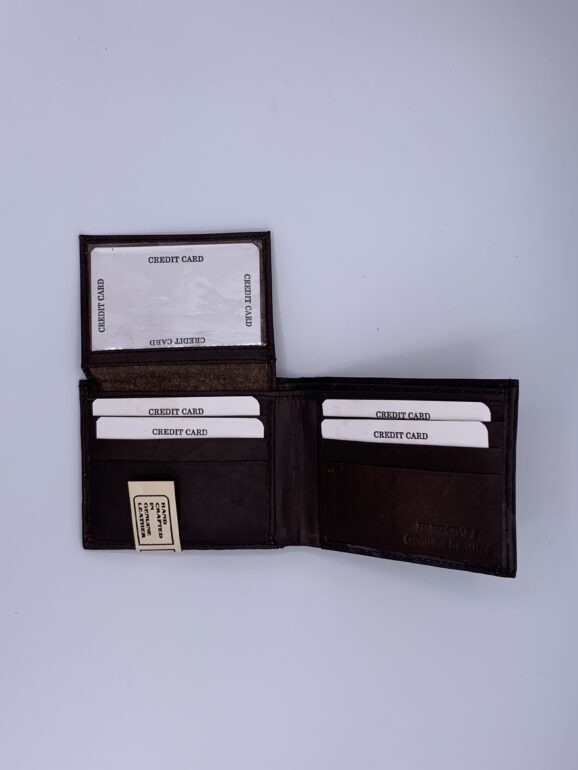 Bi-Fold Men's Leather Wallet - Black