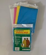 Kids Rain Poncho / 4 Assorted Colors / Yellow, Pink, Blue & Clear.