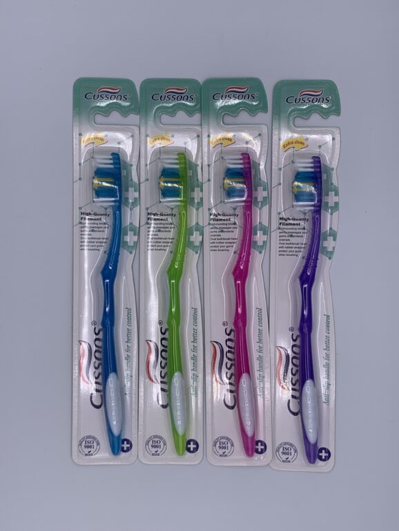 Toothbrush Adult - Asst. Colors, Blue, Green, Pink & Purple. Anti-slip Handle Dental