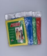 Emergency Rain Poncho / 4 Assorted Colors / Yellow, Green, Blue & Red.