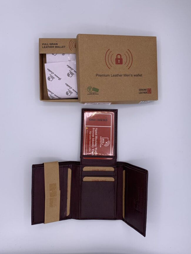 Men's RFID Proof Genuine Leather Premium Wallet * RFID Protection * in Gift Box - Black and Brown