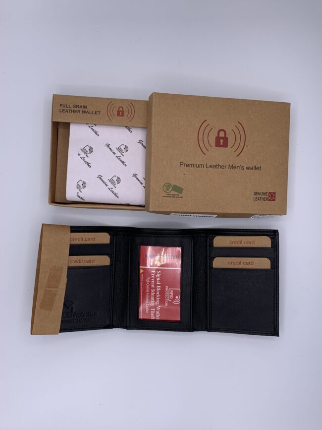 Men's RFID Proof Genuine Leather Premium Wallet * RFID Protection * in Gift Box - Black and Brown
