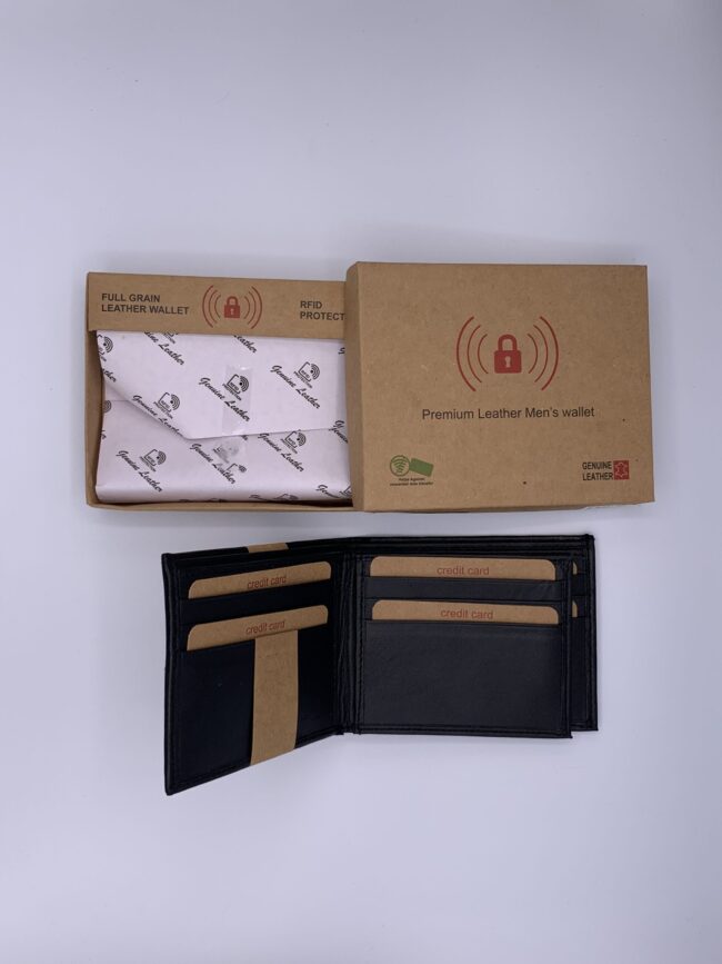 Men's RFID Proof Genuine Leather Premium Wallet * RFID Protection * in Gift Box - Black and Brown
