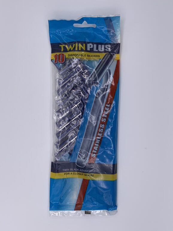 Twin Plus 10 Stainless Steel Disposable Razors