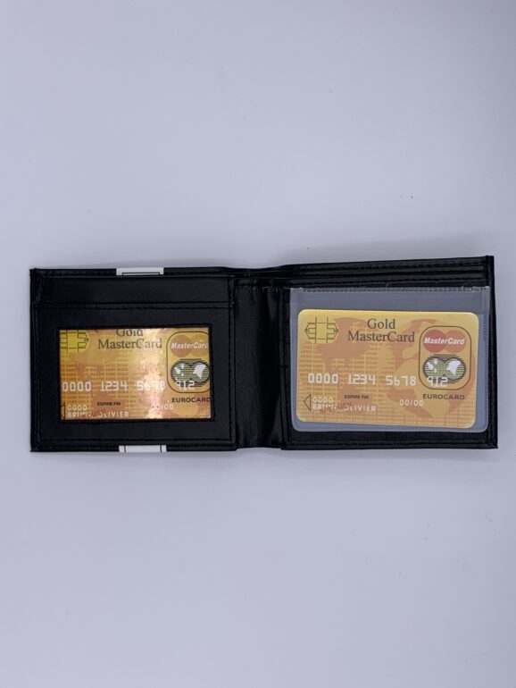 Bi-Fold Men's Genuine Leather Wallet - Color Black