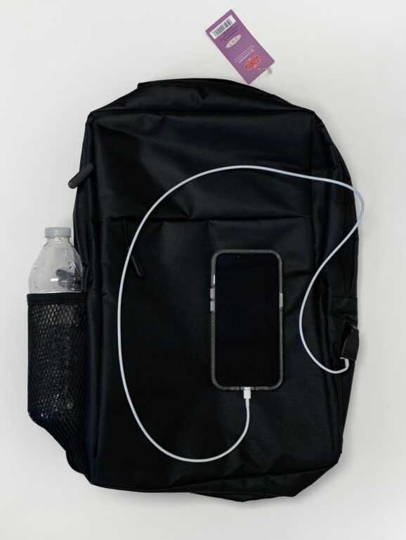 Computer Backpack Fully Padded for Protection - Phone Charging Outlet on Side - Black