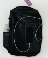 Computer Backpack Fully Padded for Protection - Phone Charging Outlet on Side - Black