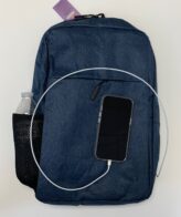 Computer Backpack Fully Padded for Protection - Phone Charging Outlet on Side - Blue