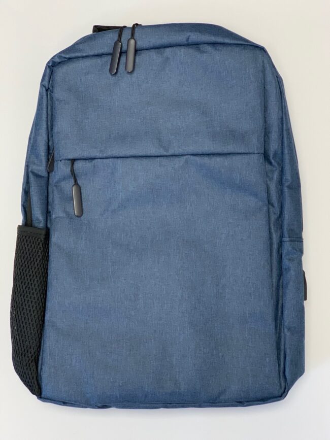 Computer Backpack Fully Padded for Protection - Phone Charging Outlet on Side - Blue
