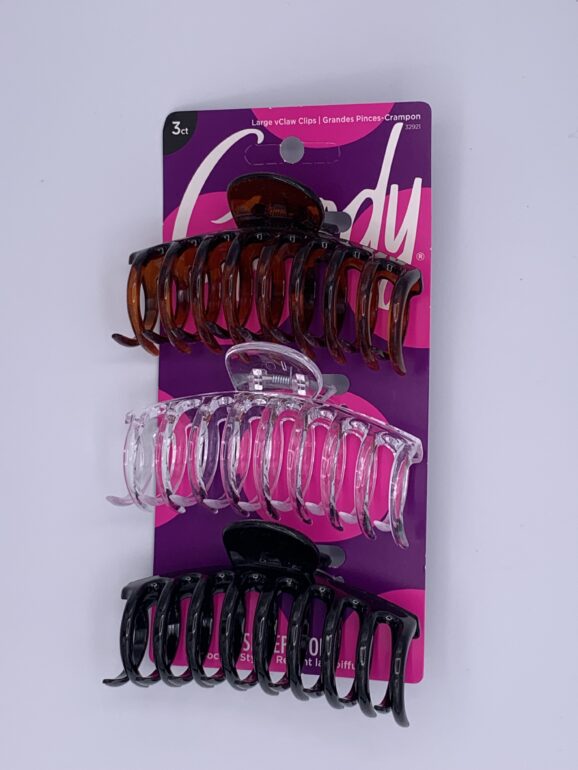 Goody - 3 Claw Clips Bow Tie Large -  3 Asst Colors