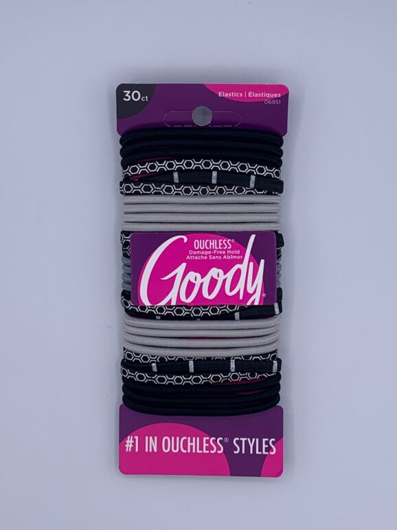 Goody's Brand 30 pc Assorted Color Elastics - No Metal - Ouchless
