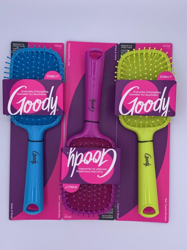 Goody Hair Brushes - Paddle w / Grip Handle - Ball Tipped Bristles