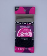 Goody's Brand 30 pc Assorted Color Elastics - No Metal - Ouchless