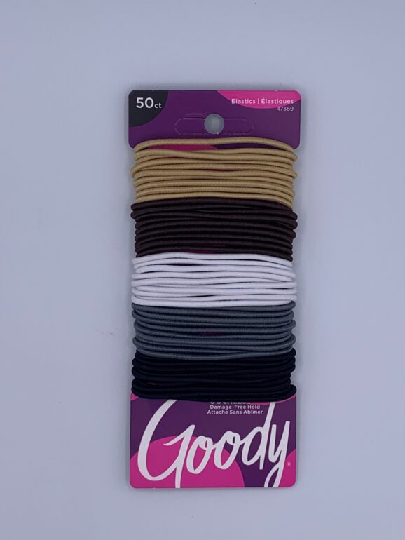 Goody's Brand 50 pc Assorted Color Elastics - No Metal - Ouchless