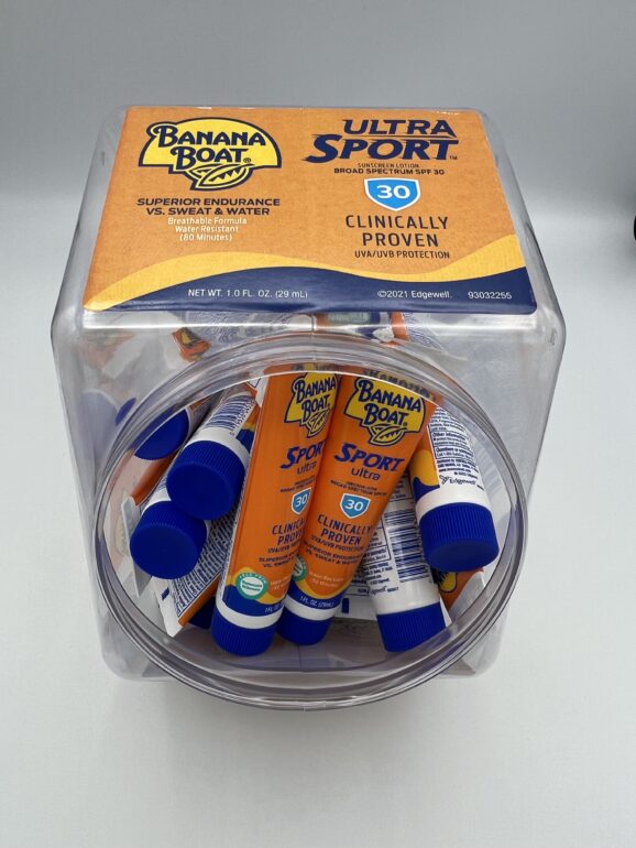 Banana Boat Sport Sunscreen SPF 30  1oz. Tube 24 Count Jar, Suntan Sun Tan