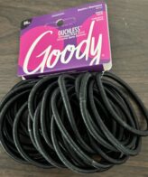 Goody's Brand 25 pc All Black Elastics For Thick Hair - No Metal - Ouchless