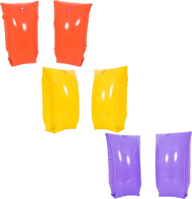 Plain Arm Bands - Heavy Duty Vinyl - Age 6-12 - 11.8" x 5.9" - Yellow, Red & Purple