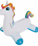 Unicorn Ride-on - 3 Air Chamber for added safety - 2 Durable Handles - 41" x 29.5" x 34" - Max Weight 99lbs