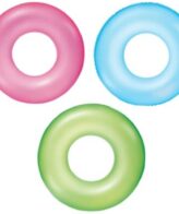 Frosted Neon Swim Ring - Heavy Duty Vinyl & Safety Valve  - 30" - Age 9+  3 Assorted Colors